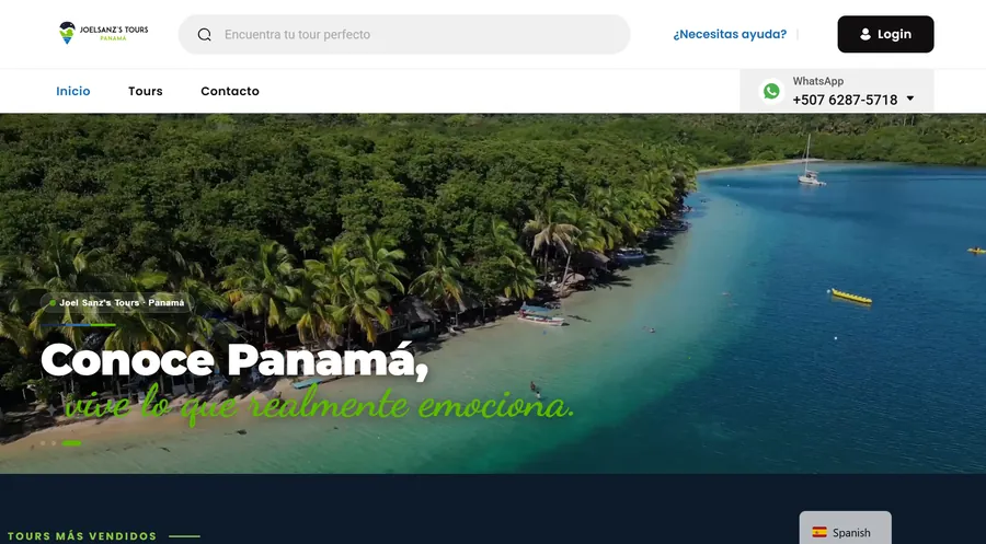 Sitio web JS Tours Panamá, operador turístico, desarrollado por Lady Web
